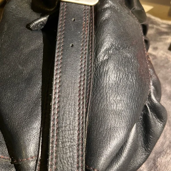 Cole Haan Rouched Hobo Bag - Black Leather - no call-outs - Picture 13 of 14